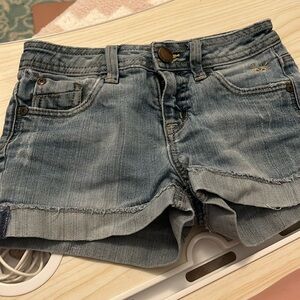Low waisted light jean shorts | Justice | Size 8